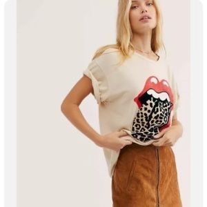 Free people rolling stone graphic t - Large